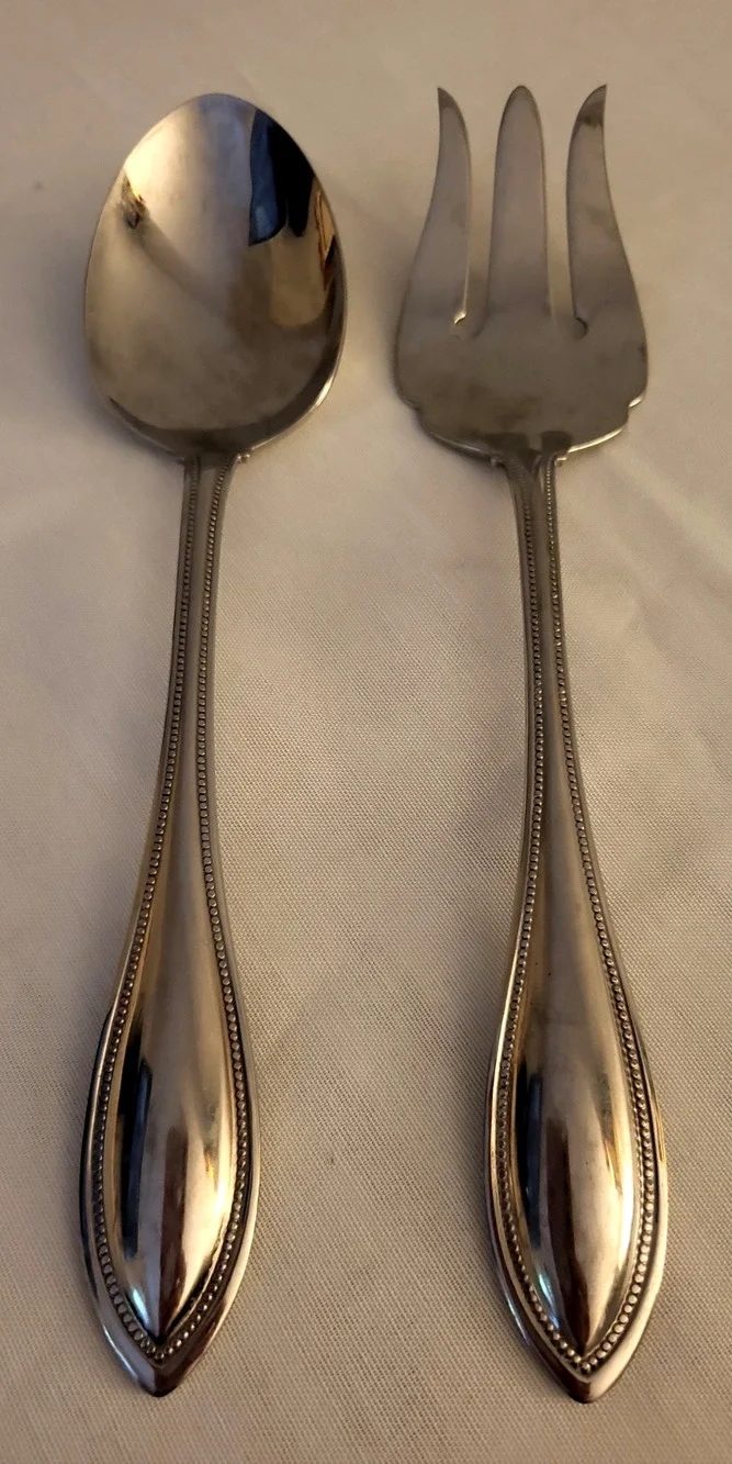 ONEIDA Stainless Arbor American Harmony 2 Serving Pieces Spoon & Fork